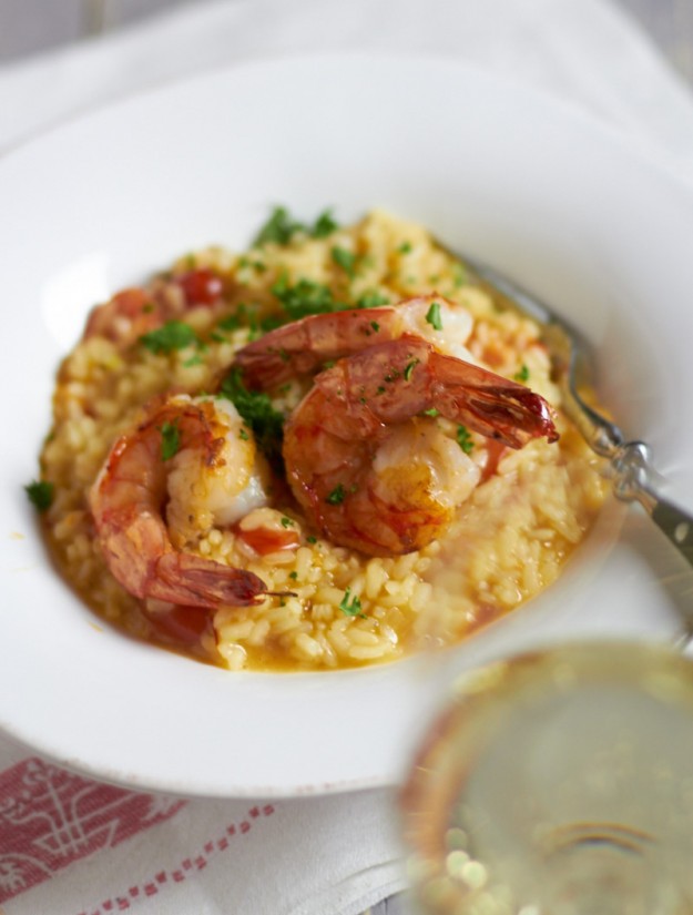 Garnelen Risotto mit Cocktailtomaten https://www.tastesheriff.com/