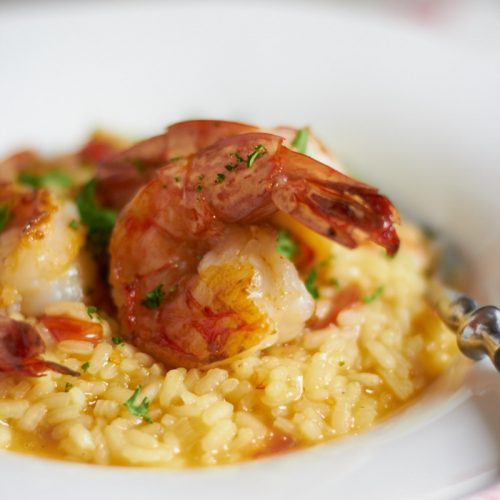 Garnelen Risotto mit Cocktailtomaten https://www.tastesheriff.com/