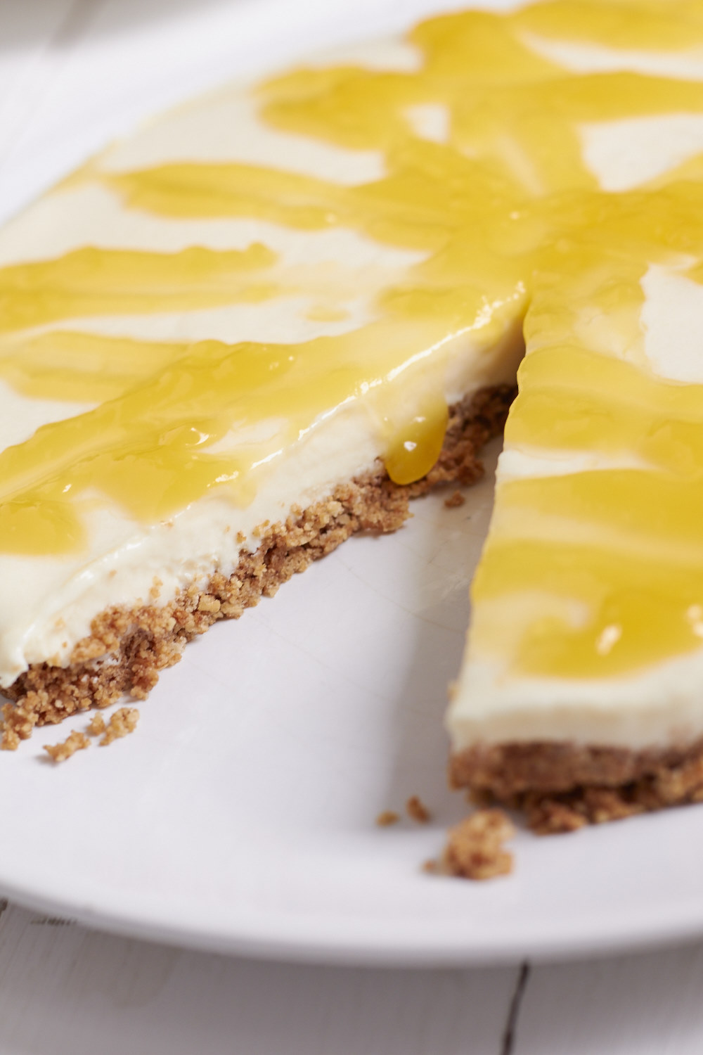 Rezept ohne backen für einen super leckeren Lemoncurd Kuchen. 