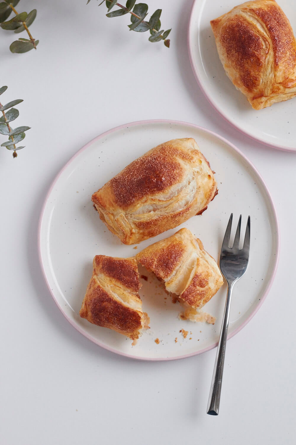 Macht euch gefasst auf ein Rezept für köstliche Apfeltaschen! Wer könnte zu einer Kombination aus fruchtigem warmen Apfel, knusprigem Blätterteig, Vanillepudding und Zimt und Zucker schon nein sagen?!