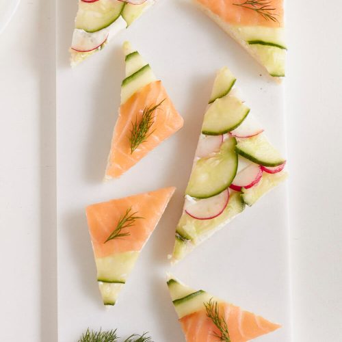 Schnittchen Schneewittchen heute ganz klassisch: Tea Time Sandwiches mit Gurke und Lachs.