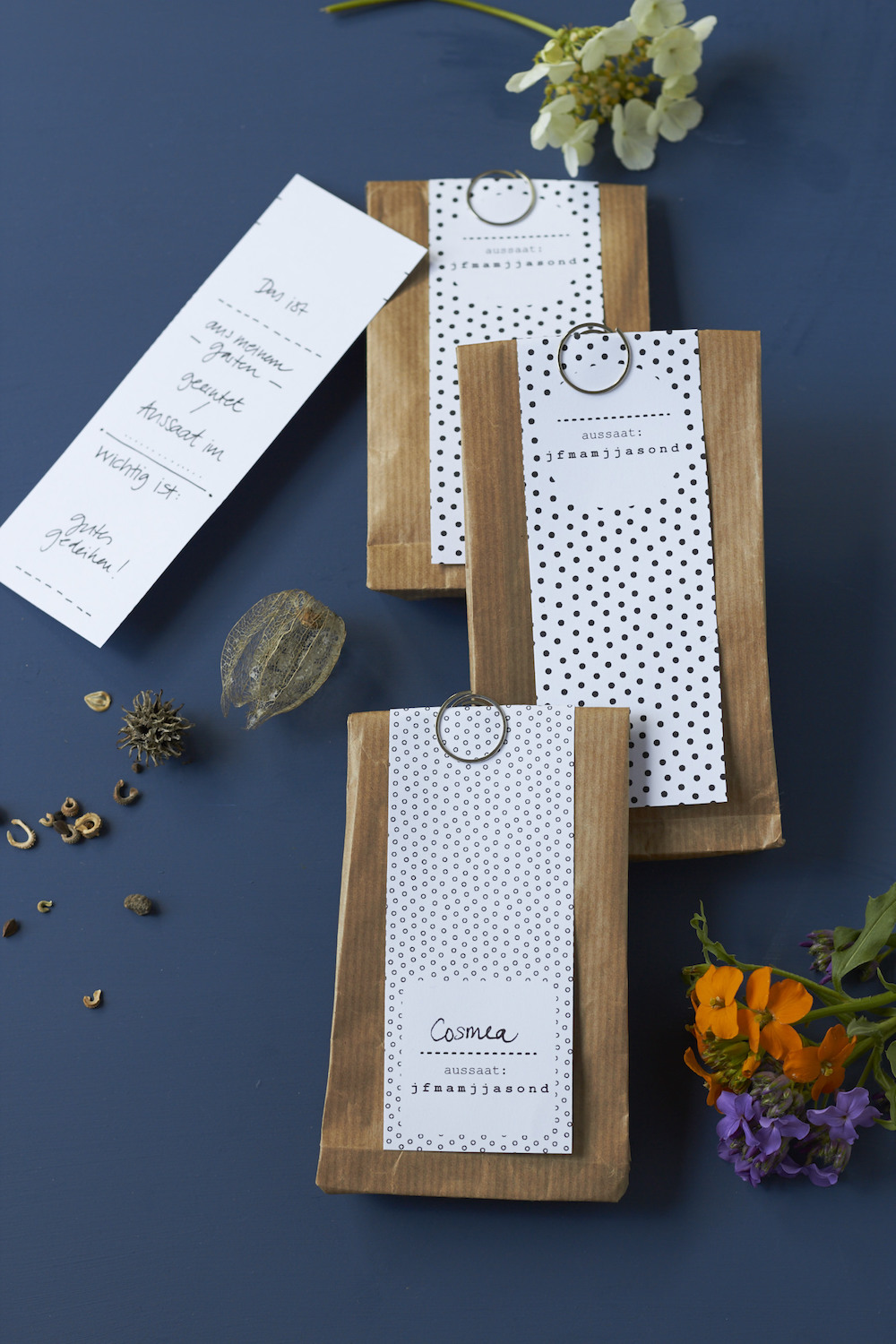 DIY Saatgut-T&uuml;ten mit Samen gef&uuml;llt: Ideal zum Verschenken und eine kleine Freude machen. Eine kleine Aufmerksamkeit im Fr&uuml;hling.