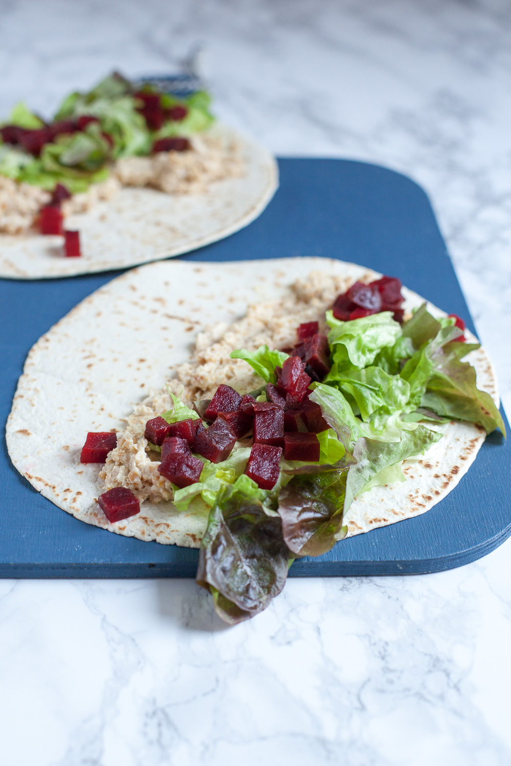 ein schnelles und leckeres Mittagessen- Kichererbsen-Wraps