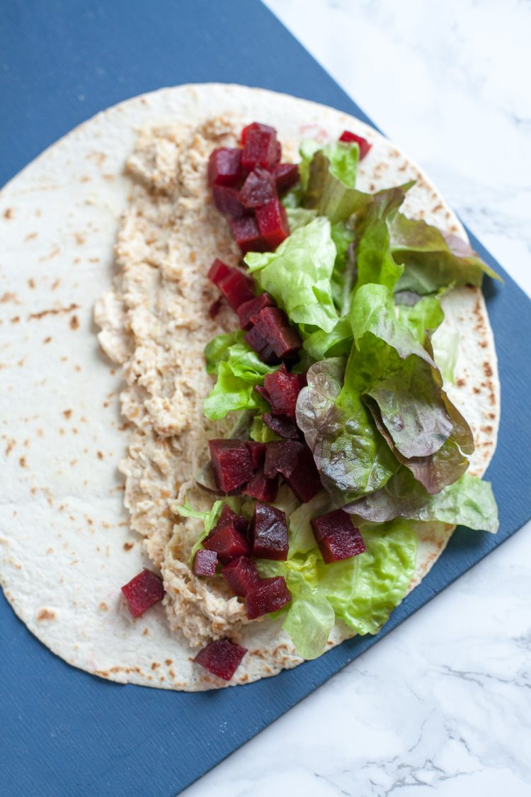 ein schnelles und leckeres Mittagessen- Kichererbsen-Wraps