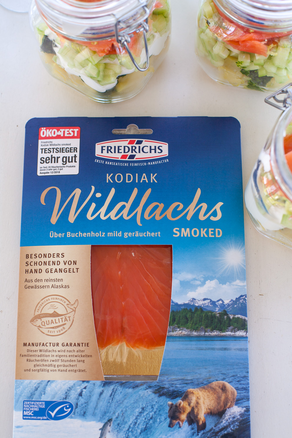 Kartoffel Schichtsalat mit Lachs im Glas – lässt sich super Vorbereiten ...