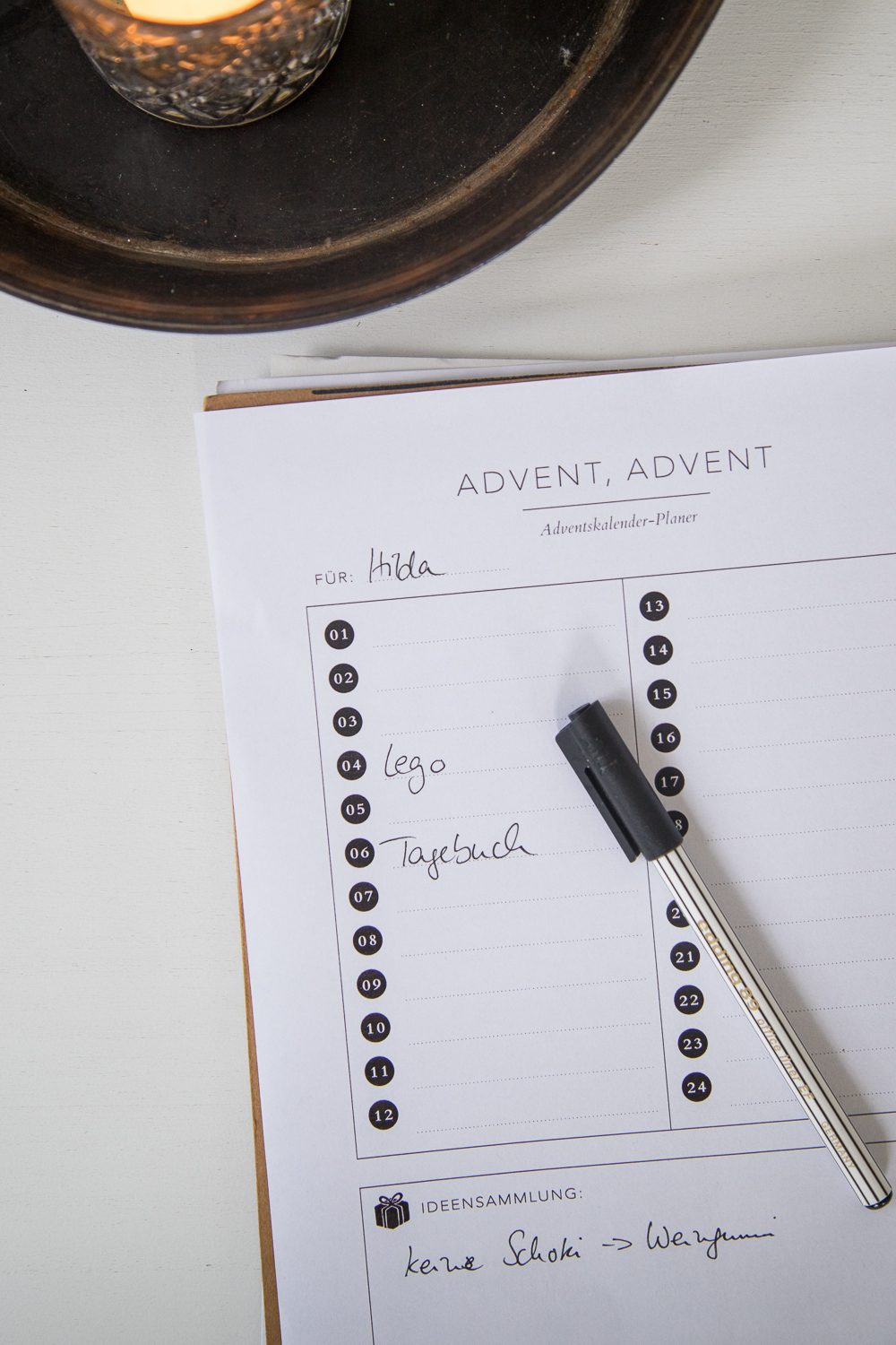 Adventskalender Planer zum selber Ausdrucken