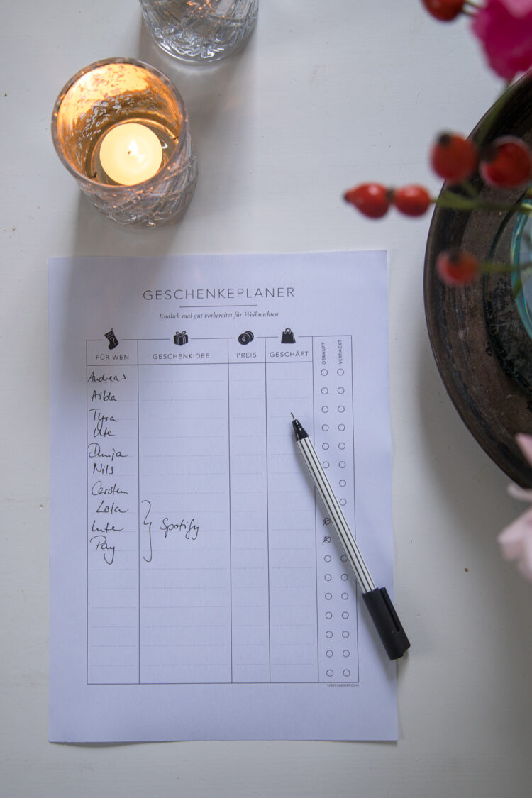 Mein neuer Geschenkeplaner für euch - so kann Weihnachten doch starten