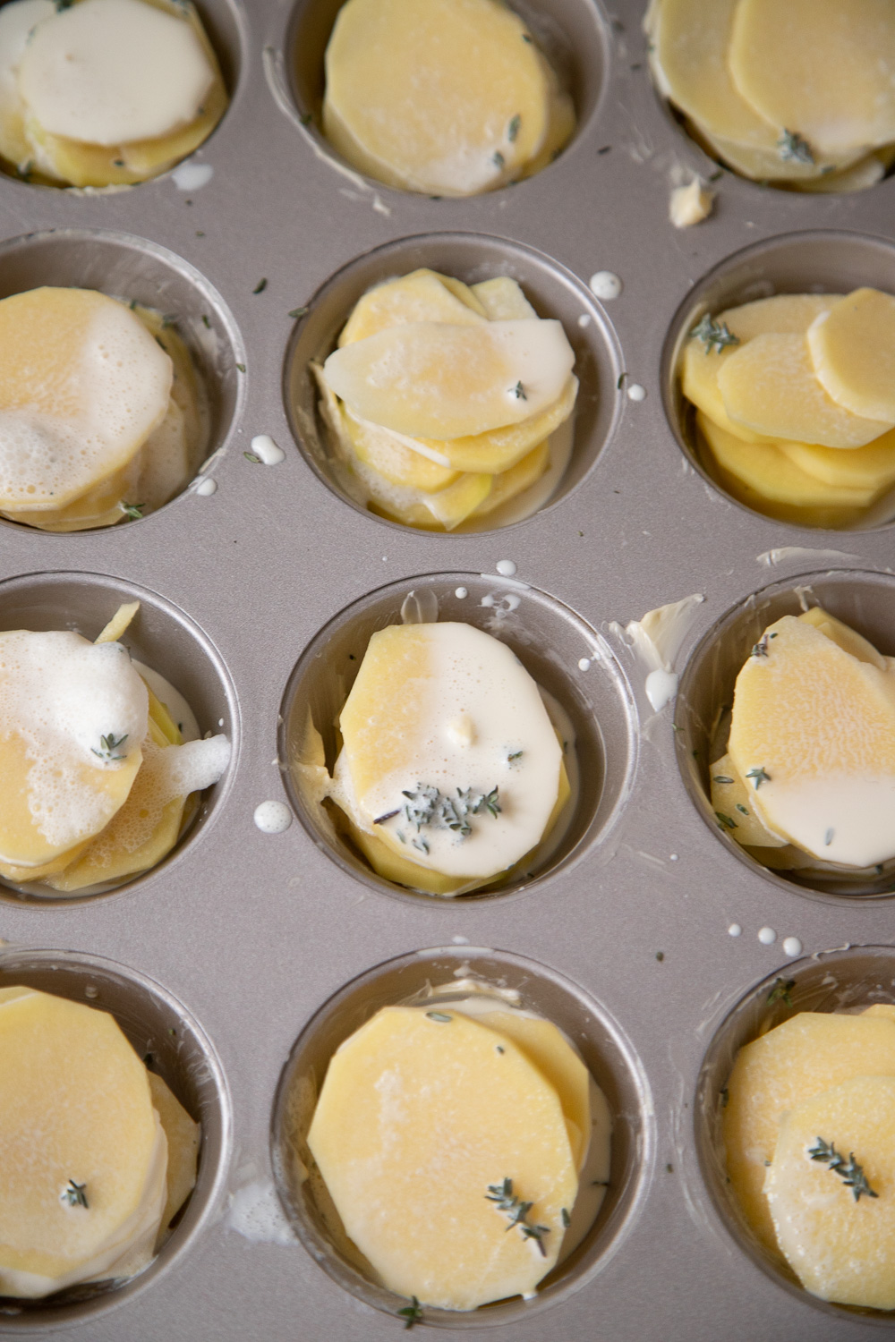 Kleine Kartoffelgratins in Muffinform