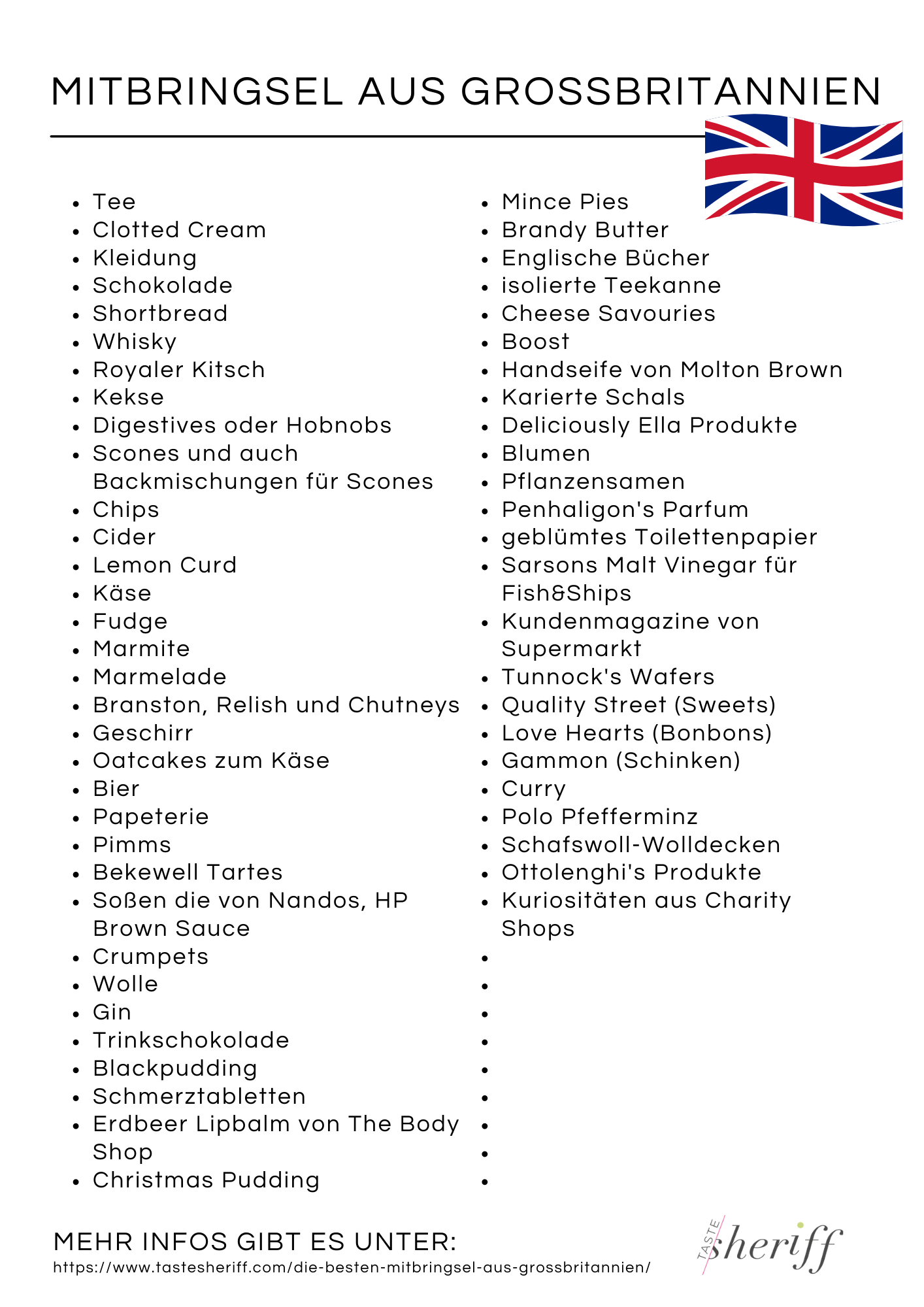Die besten Mitbringsel aus Gro&szlig;britannien