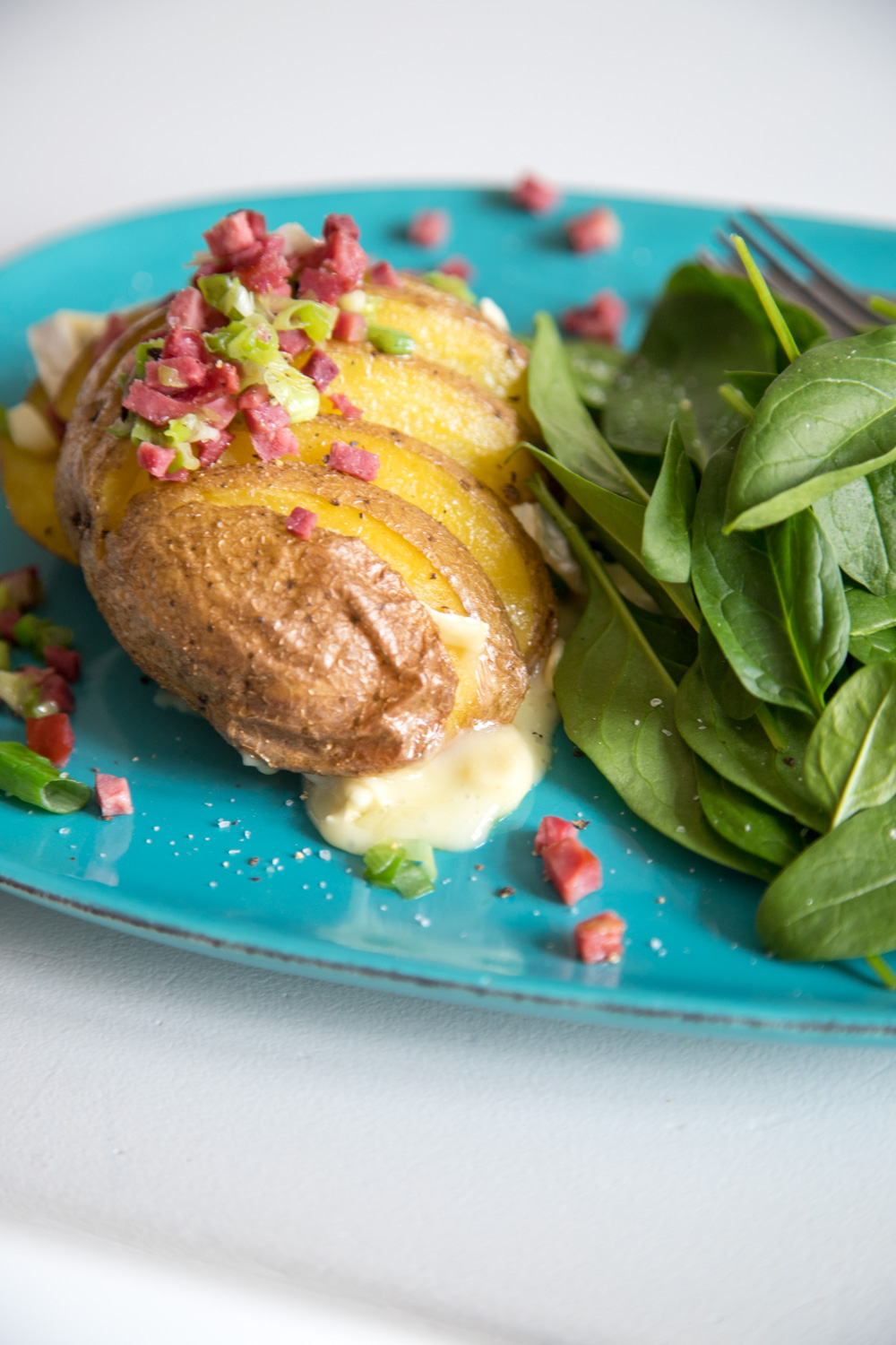 einfache und leckere Fächerkartoffeln mit Camembert Füllung
