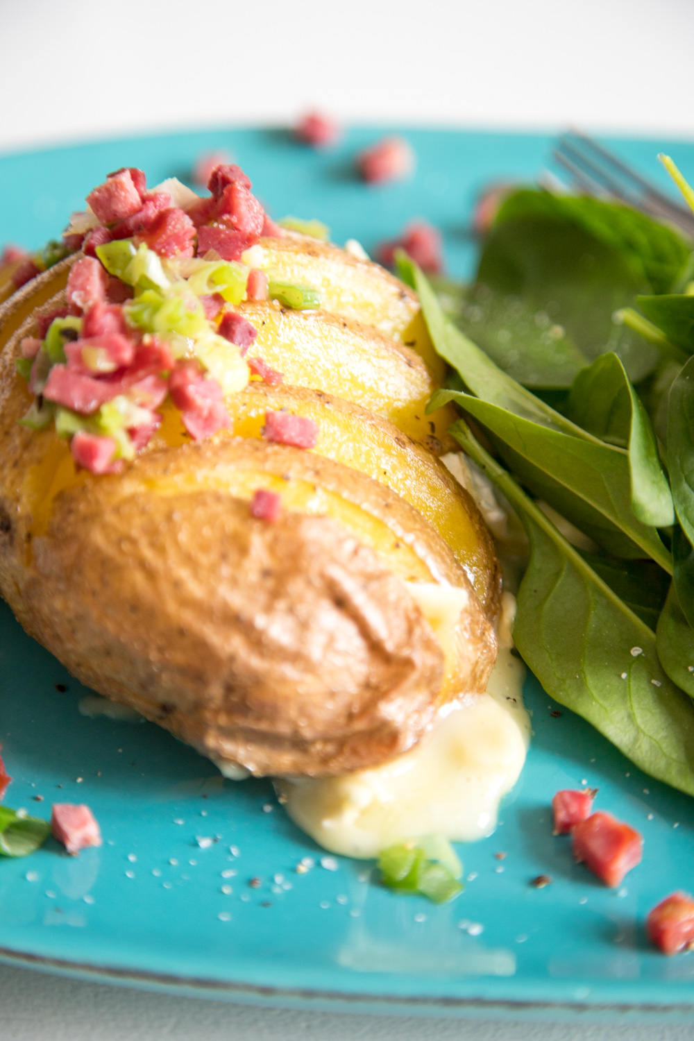 einfache und leckere Fächerkartoffeln mit Camembert Füllung