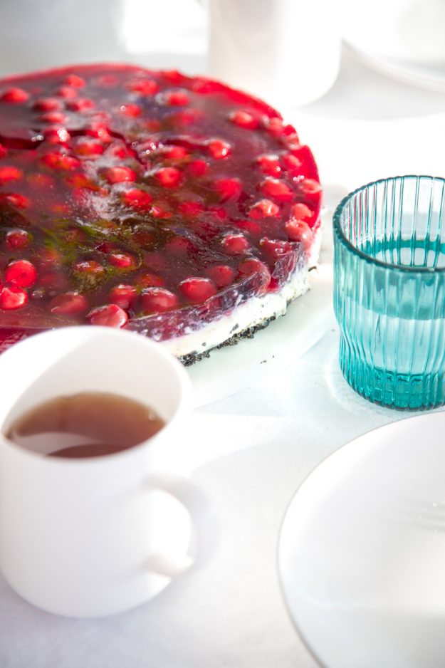 leckerer Kirsch-Schmandkuchen mit Oreoboden ohne zu backen