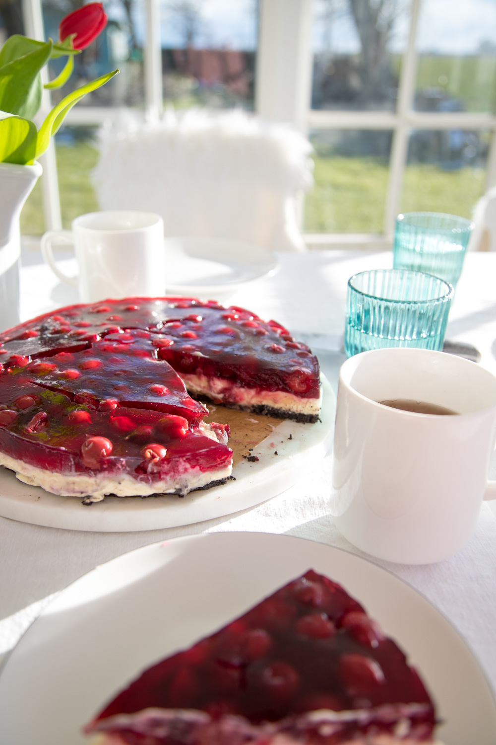 Kirsch-Schmand-Kuchen mit Oreo Boden-1437 | tastesheriff