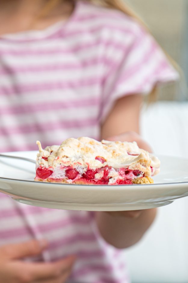 Sommerstimmung mit dem Johannisbeer Baiser kommt von ganz alleine auf! Der Kuchen ist sommerlich leicht und trotzdem fruchtig süß. Der war ruck zuck aufgegessen